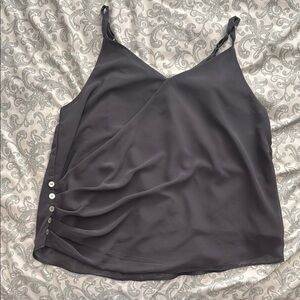Zenana Outfitters Gray Asymmetrical Buttoned Camisole
